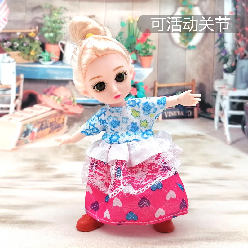 

bjd doll 16cm 13 joint Children's play house 3D with comb mirror bjd simulation doll toy girl birthday gift bjd doll full set