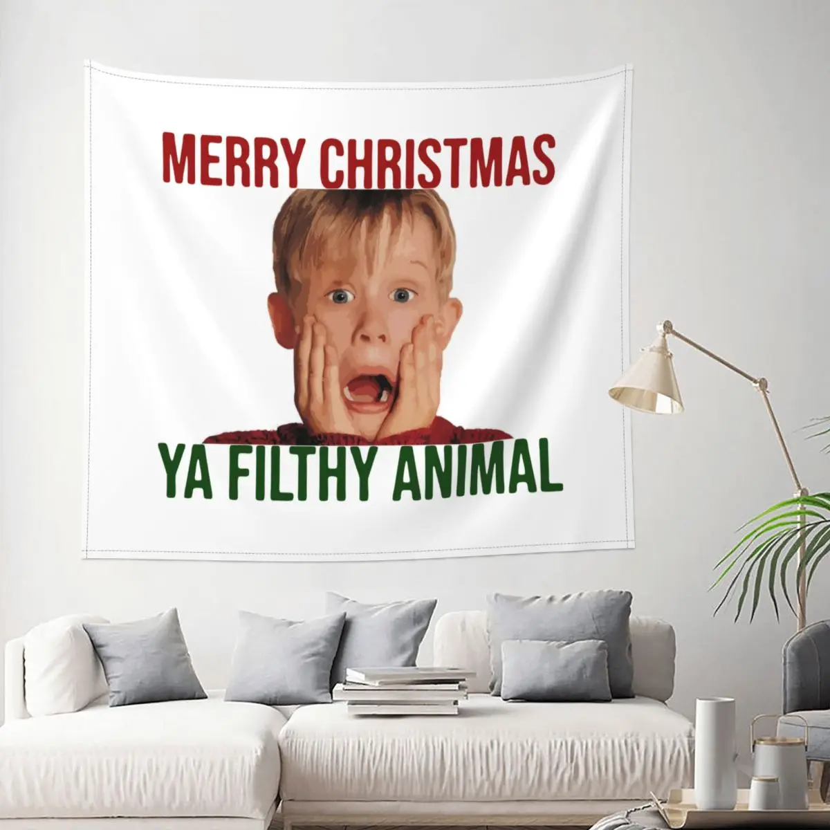 Merry Christmas Ya Filthy Animal Tapestry Hippie Polyester Wall Hanging Room Decoration Curtain Witchcraft Blanket | Дом и сад