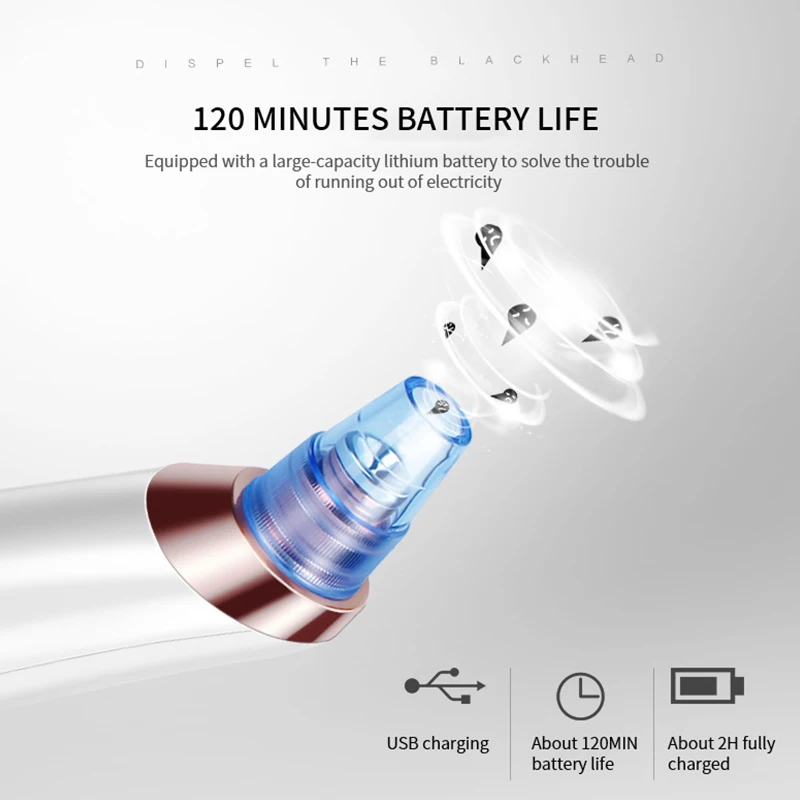 Электрический прибор для очистки пор от угрей с дисплеем подогревом CE/FCC | Красота