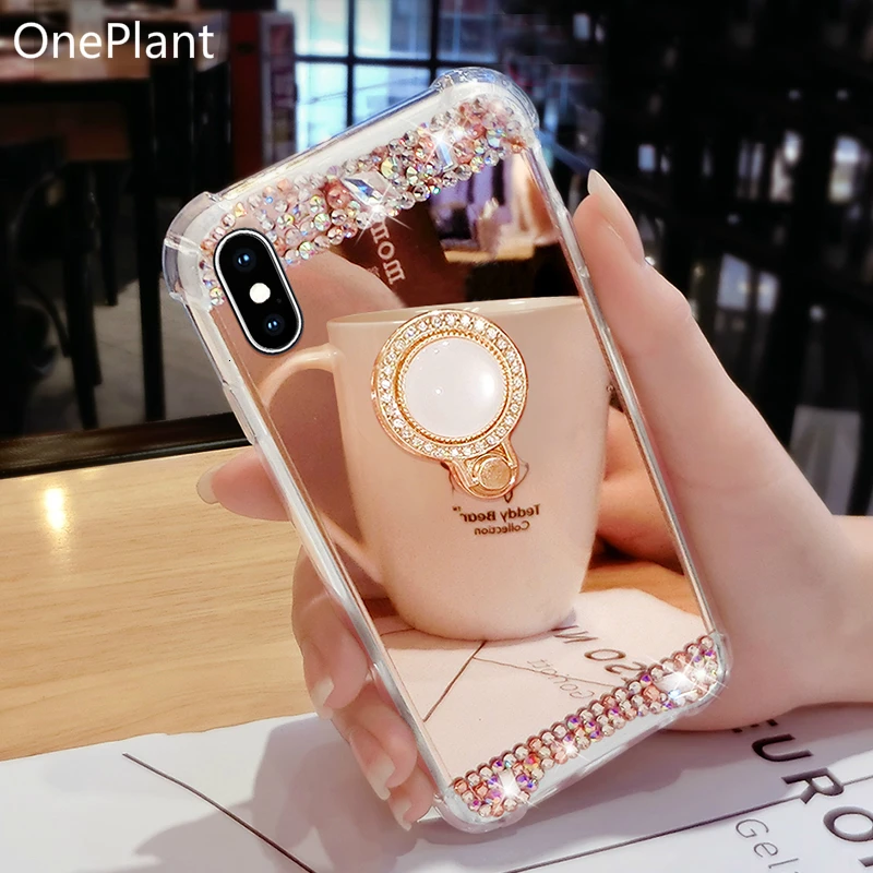 Зеркальный чехол со стразами для телефона Samsung Galaxy S8 S9 S10 Plus Note9 8 10 Por роскошный 3D