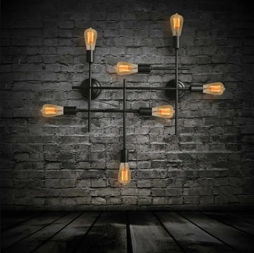 European style simple 7 head wall lamp iron art branch corridor study hotel personalized lighting | Лампы и освещение