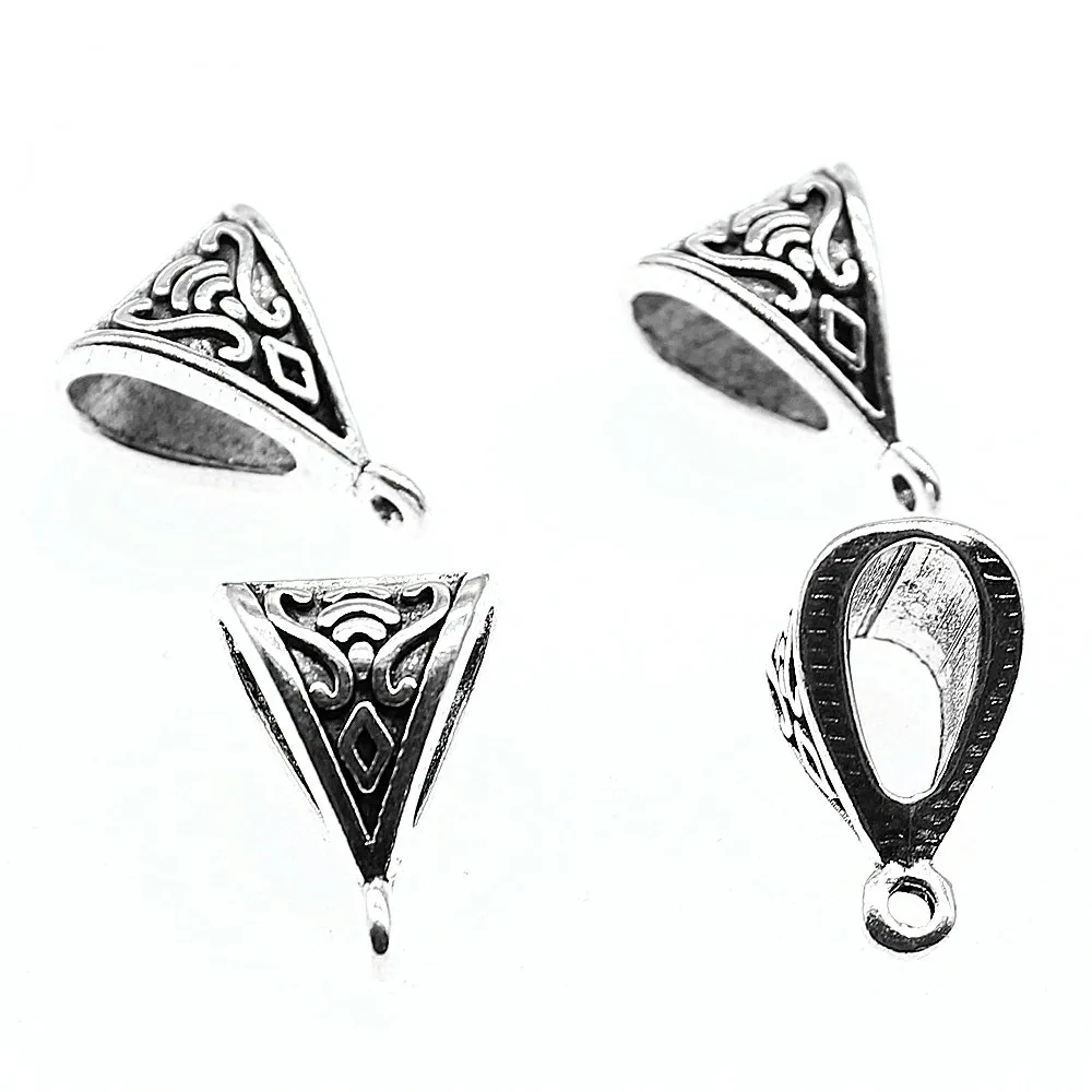 

Pendants for jewelry wholesale 16x11x9mm Triangle Hanging Buckle Bails Beads crimp & end beads 4pcs