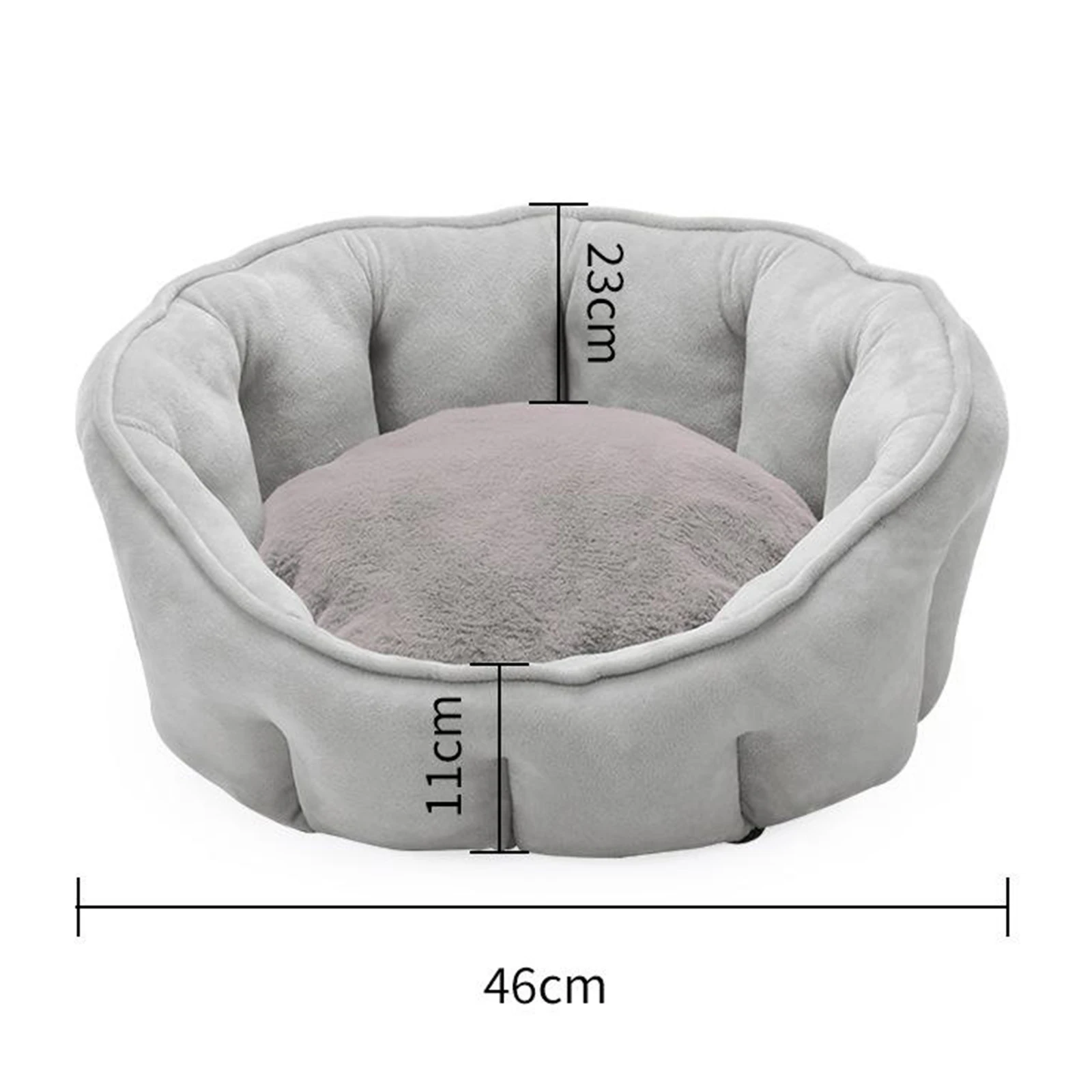 

Pet Dog Cat Calming Bed Warm Soft Plush Cozy Comfortable Sleeping Mat Gray