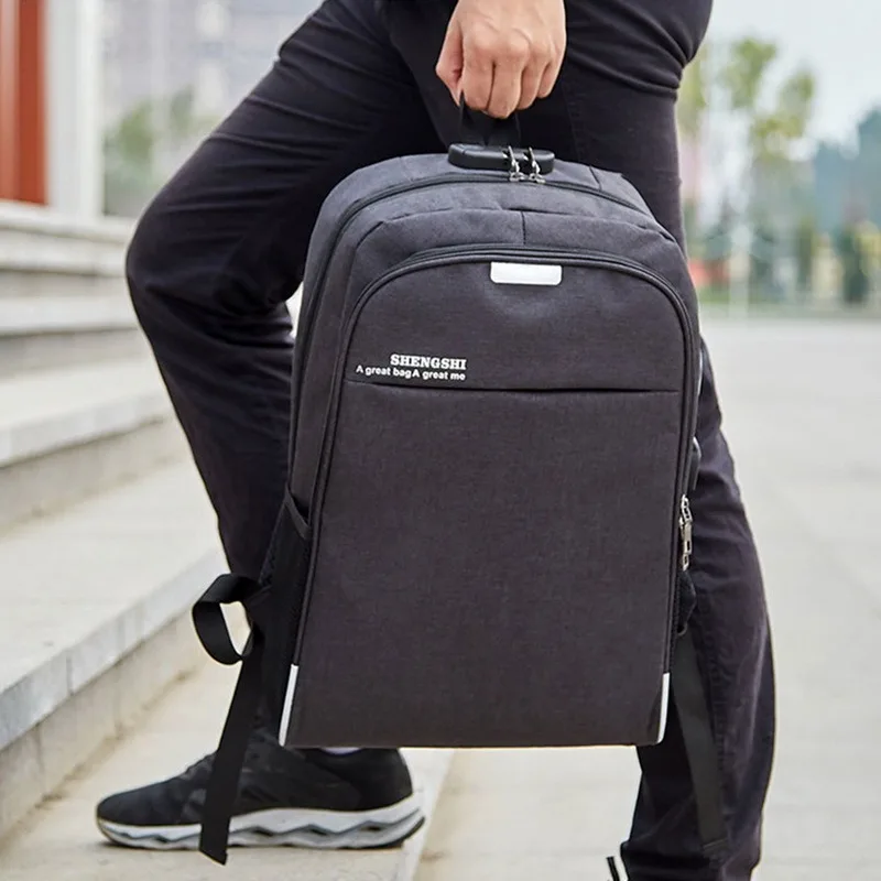 

Men Travel Backpack Simple Outdoor USB Charging Interface Business Travel Bag Large Capacity Oxford Waterproof Men's Backpack