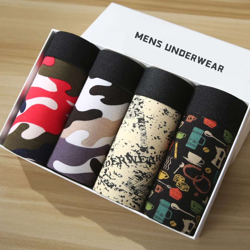 Трусы-боксеры мужские из бамбукового волокна 4 шт. | Мужская одежда