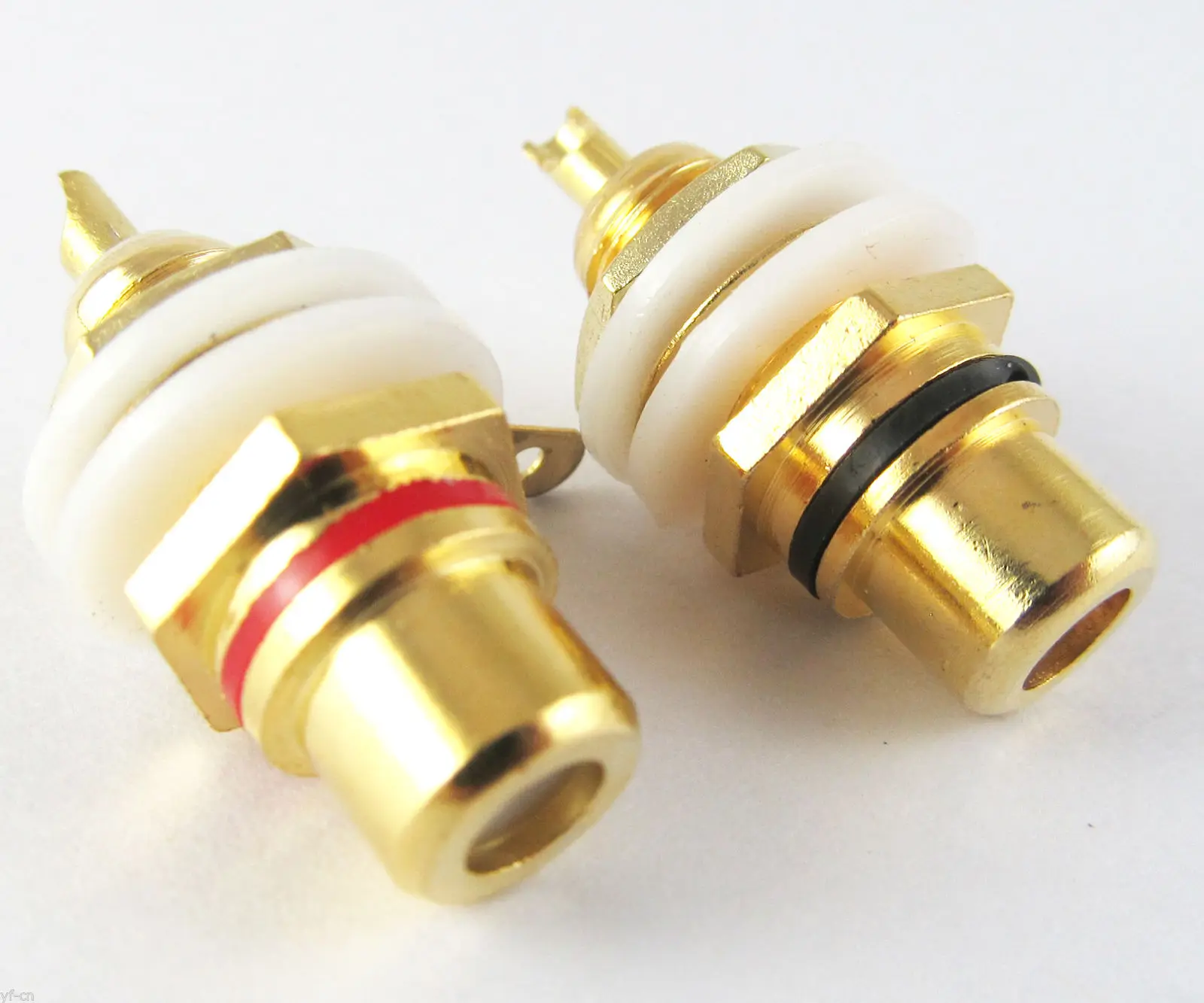 

1 pair Gold RCA JACK Female PANEL MOUNT Audio/Video Connector Adapter Red & Black
