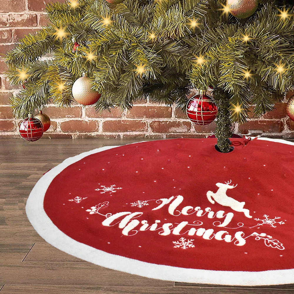 

Christmas Tree Skirt Fashion Creative Decoration Apron High Quality Merry Christmas Tree Dress Wrap Xmas Party For New Year 2022