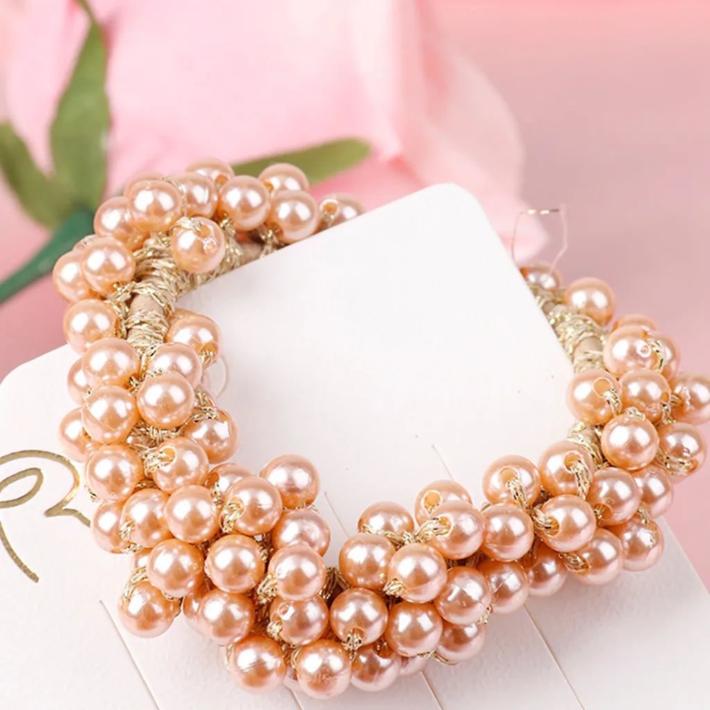 1 шт. модные резинки для волос с жемчужинами бусины кольца галстук Корейская