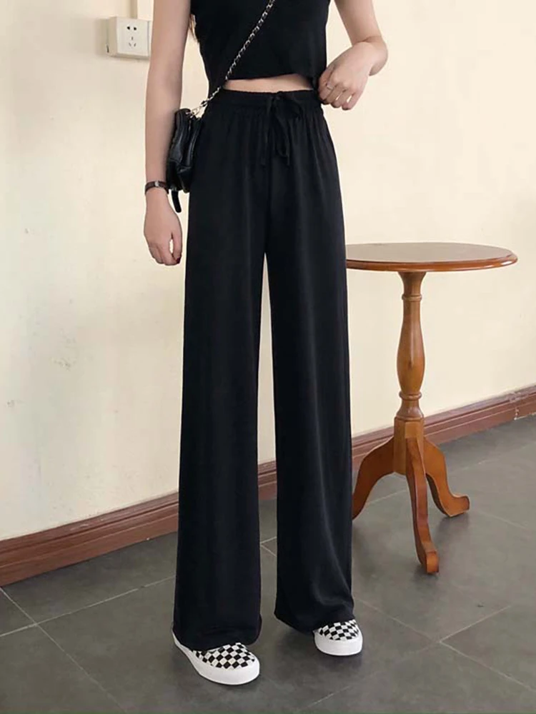 

Whcw Cgdsr Wide Leg Casual Korean Trousers Women Office 2020 Autumn Suit Winter High Waist Solid Pant Plus Size Loose Straight