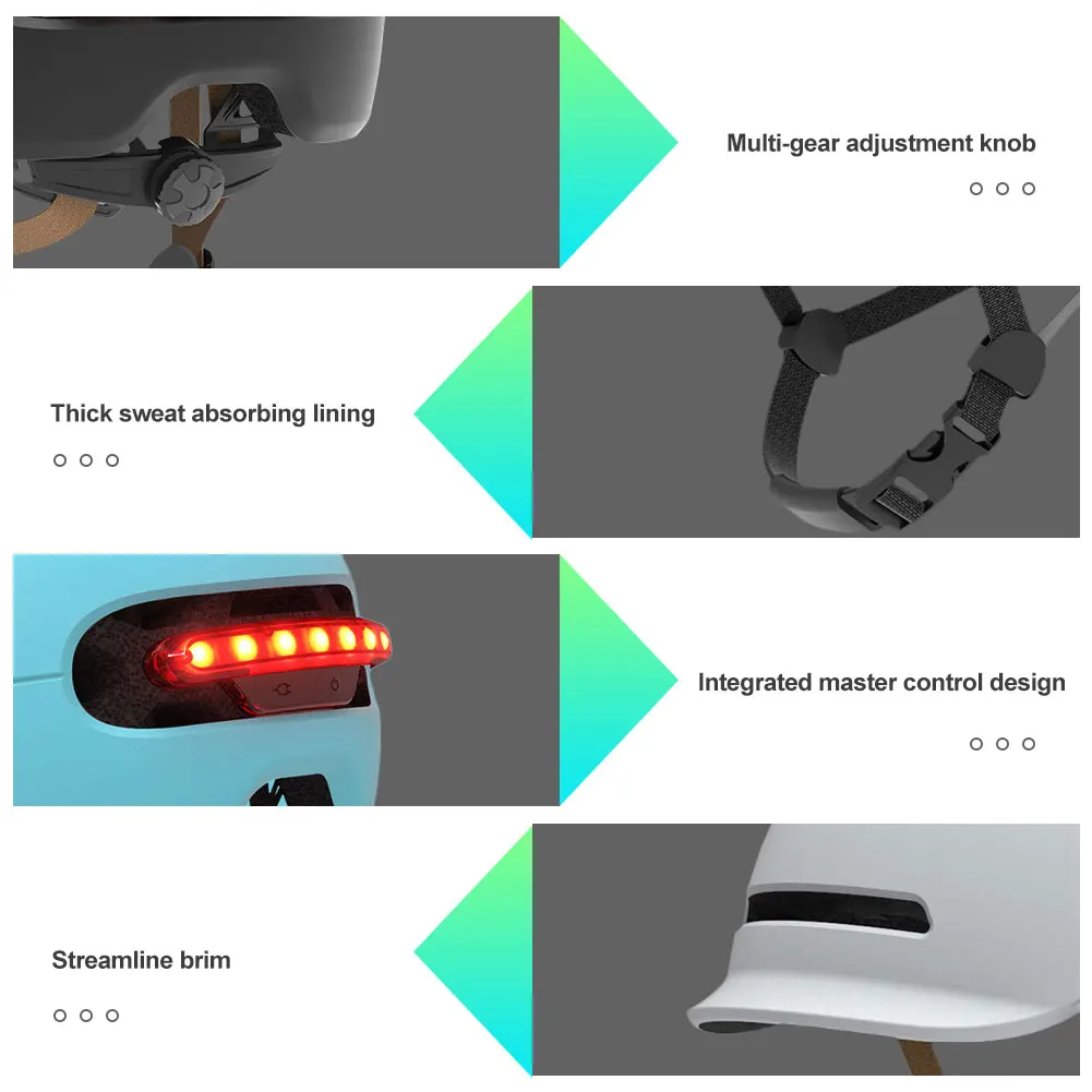 Умный шлем для электрического скутера велосипеда со светодиодной