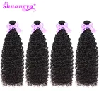 Афто кудрявые пряди волос предложения 4 шт Remy человеческие волосы для наращивания двойной уток натуральный цвет человеческие волосы плетение Shuangya волосы