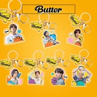 kpop bangtan boys butter album acrylic keychain pendant backpack accessories cosplay gift jungkook jimin suga fans collection