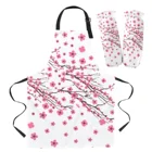 Весна Розовый цветок филиал фартук кухонные бытовые чистящие парикмахерский фартук Аксессуары для выпечки женские фартуки