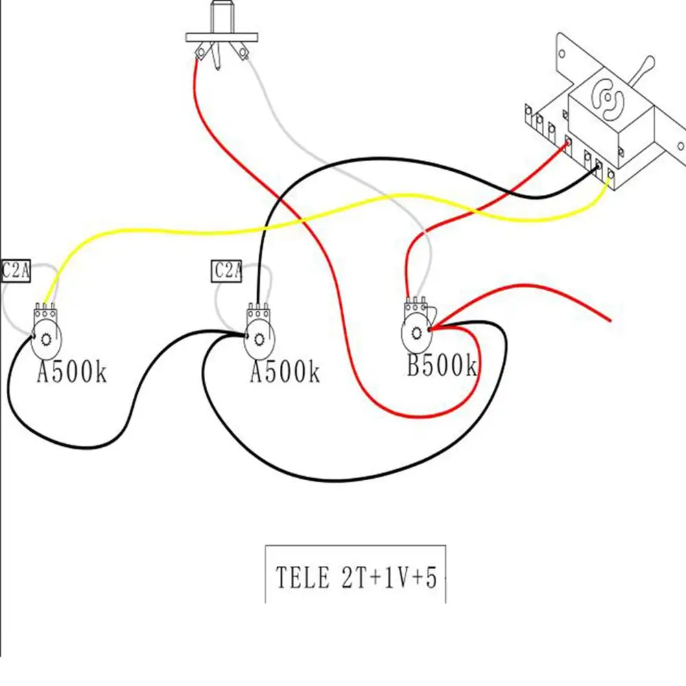 5 позиционный переключатель 500k Горшки ручки Жгут проводов Пикап для старта