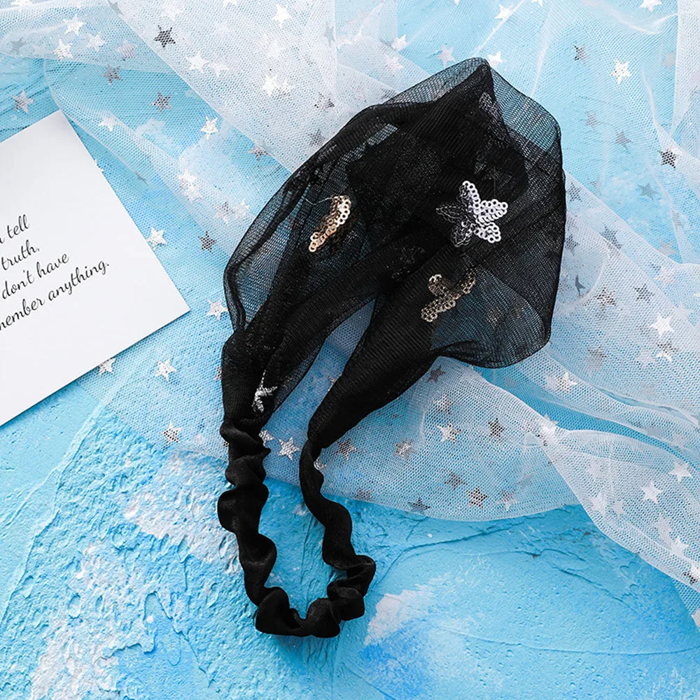 Эластичная Кружевная повязка на голову с вышивкой в виде звезды |