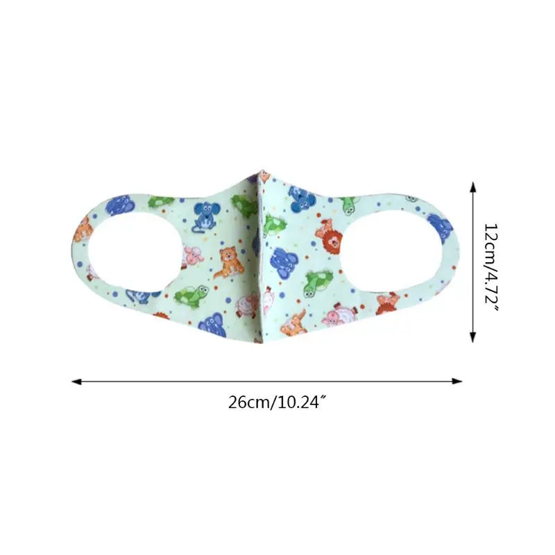 

5Pcs Kids Reusable face Mouth mask cartoon printing dustproof and breathable ice silk cotton face Mouth mask