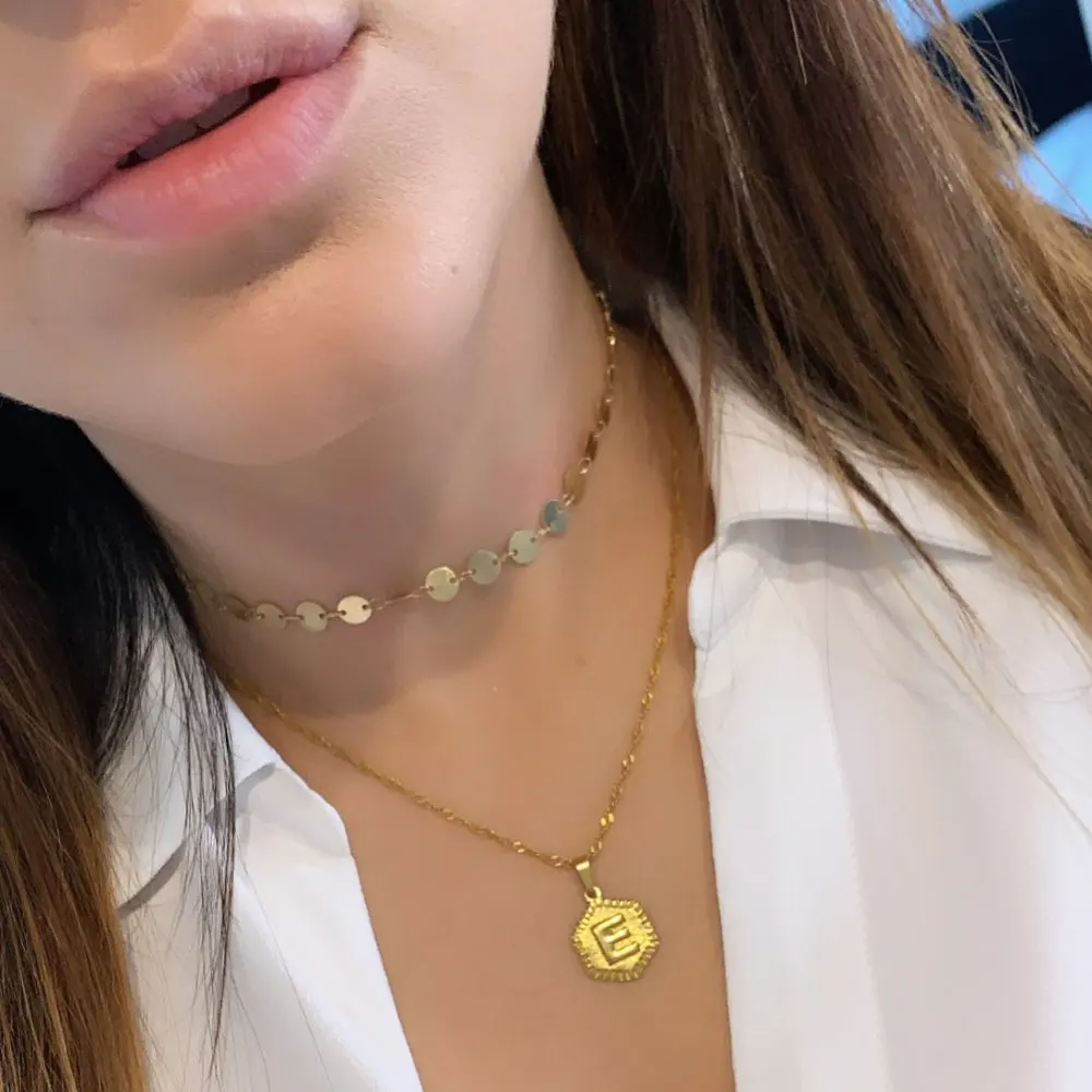 Женское ожерелье с подвеской в виде шестигранной подвески из нержавеющей