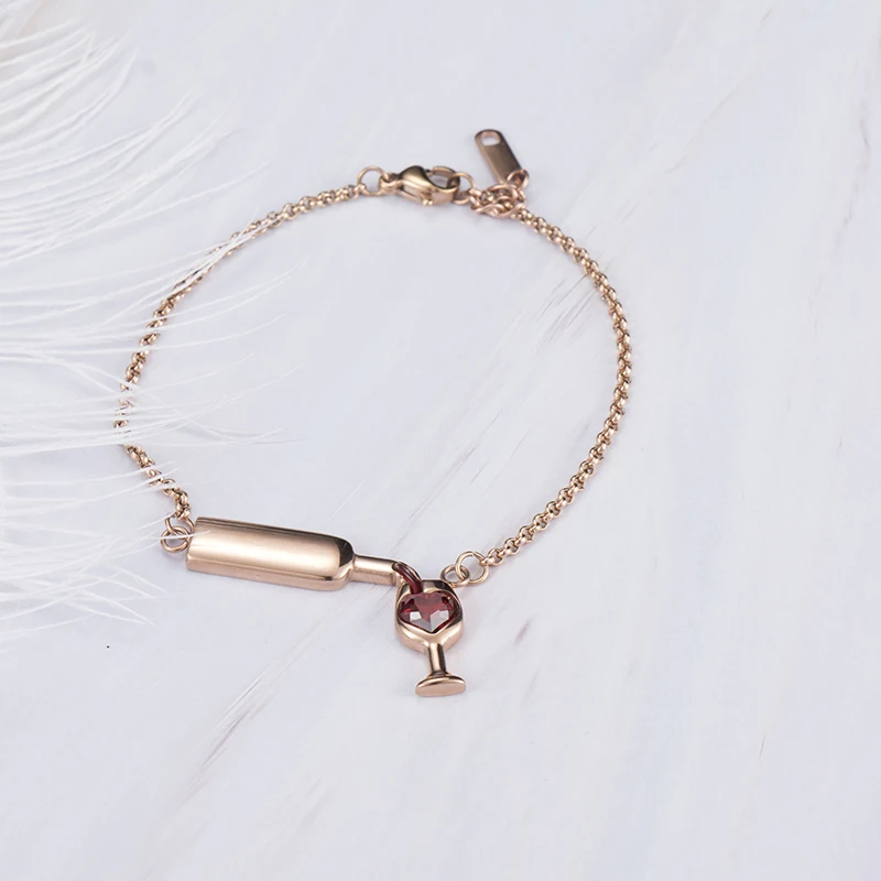 Браслет женский из нержавеющей стали с красным сердцем 3 цвета|bracelet designer|designer