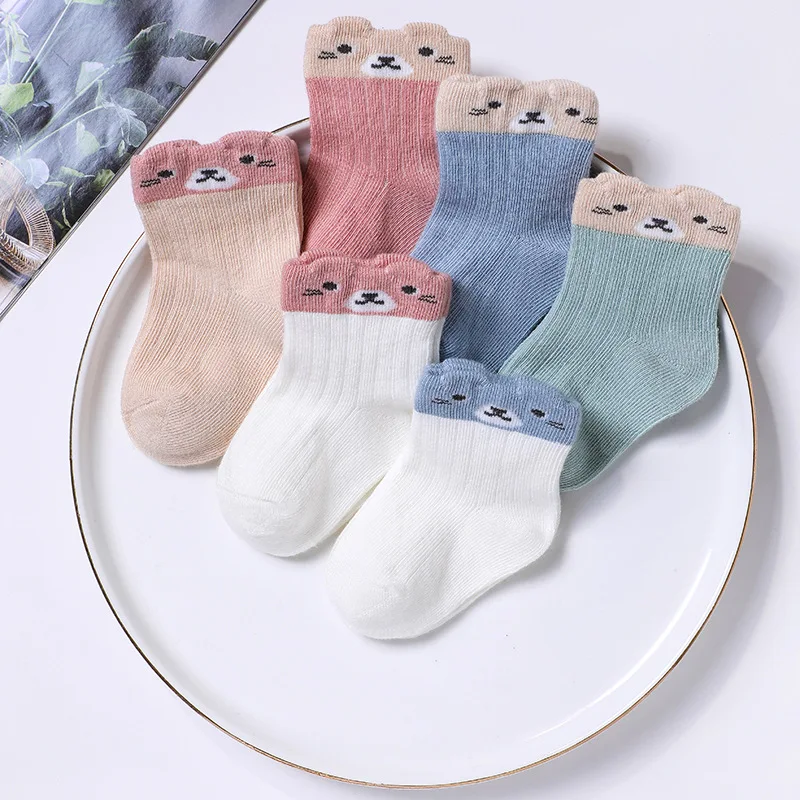 

6 pairs/lot Summer Baby Socks Colorful Cute Cotton Super Soft Neon Color Children Gift Unisex Strechy Newborn Socks