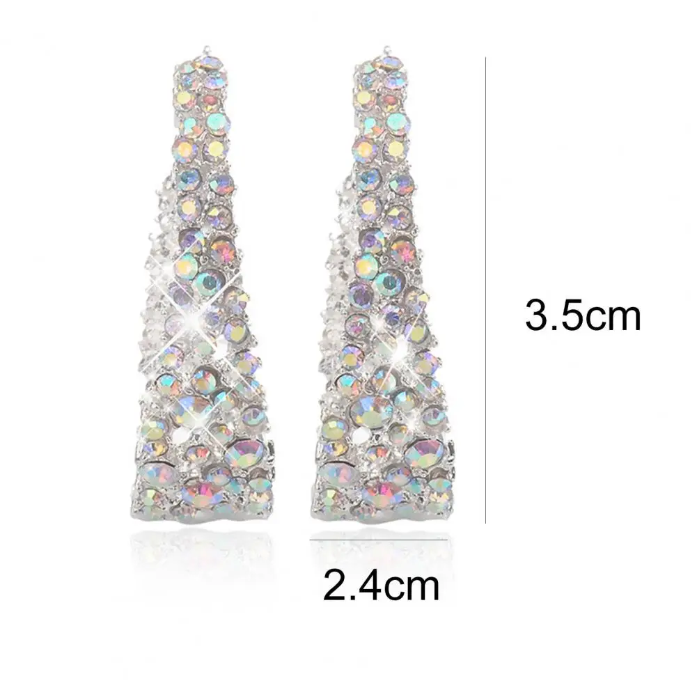 

Hot Sales Women Ear Studs Shiny Multicolored Rhinestones U-shaped Stud Earrings Piercing Jewelry for Party