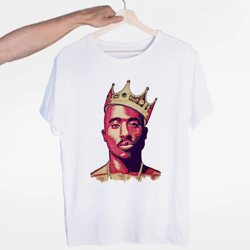 Футболка Tupac с круглым вырезом и короткими рукавами для мужчин женщин уличная