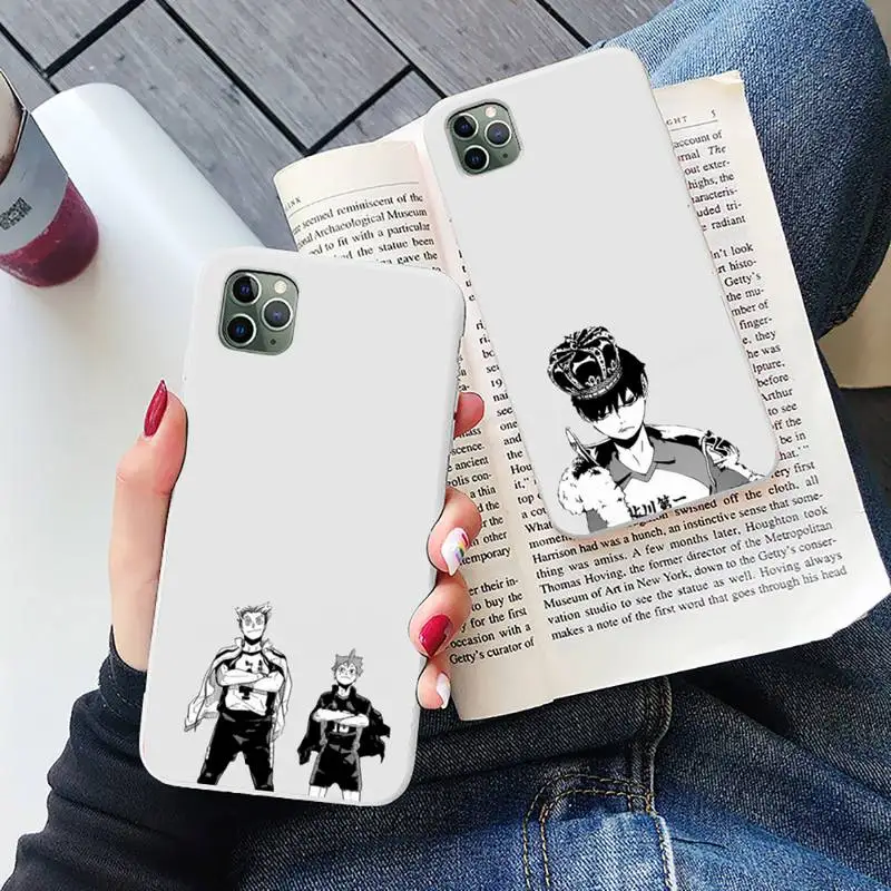 

Haikyuu Phone Case Candy Color for iPhone 6 6S 7 8 11 12 XS X SE 2020 XR mini pro Plus MAX mobile bags Anime Cartoon Shell Capa