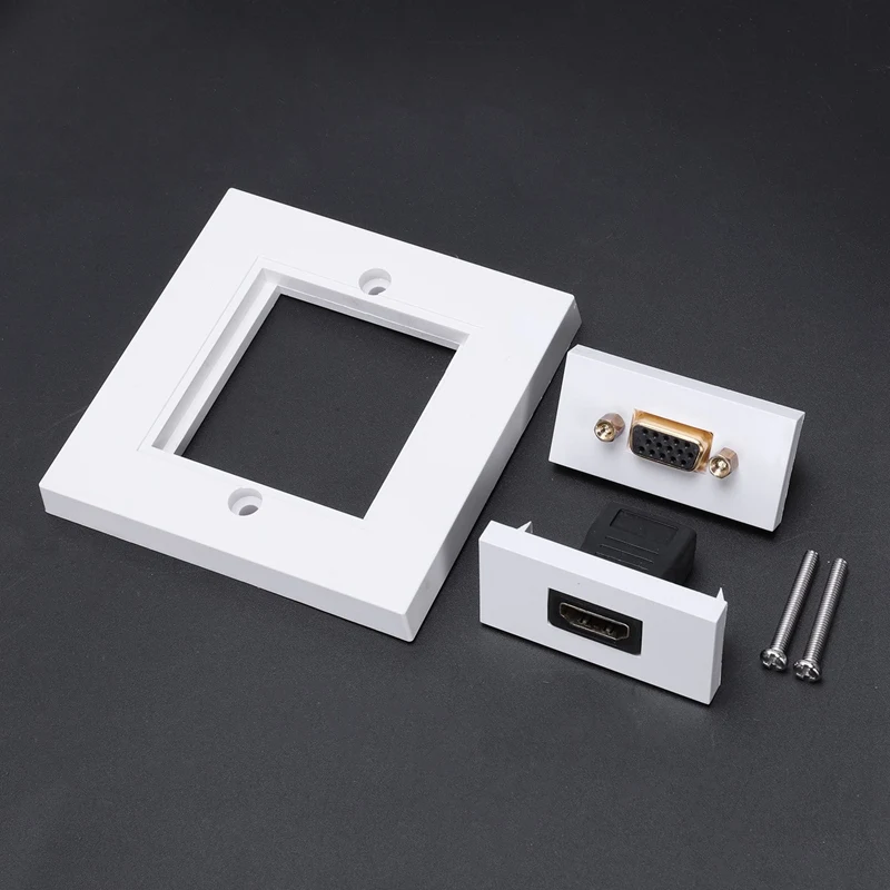 86x86 мм Настенная лицевая пластина 15 отверстий Vga розетка + Hdmi с удлиненный провод