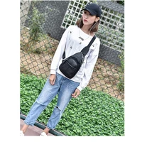 2021 new leather chest bag korean version of soft leather head layer cowhide men and women couples shoulder messenger travel bag