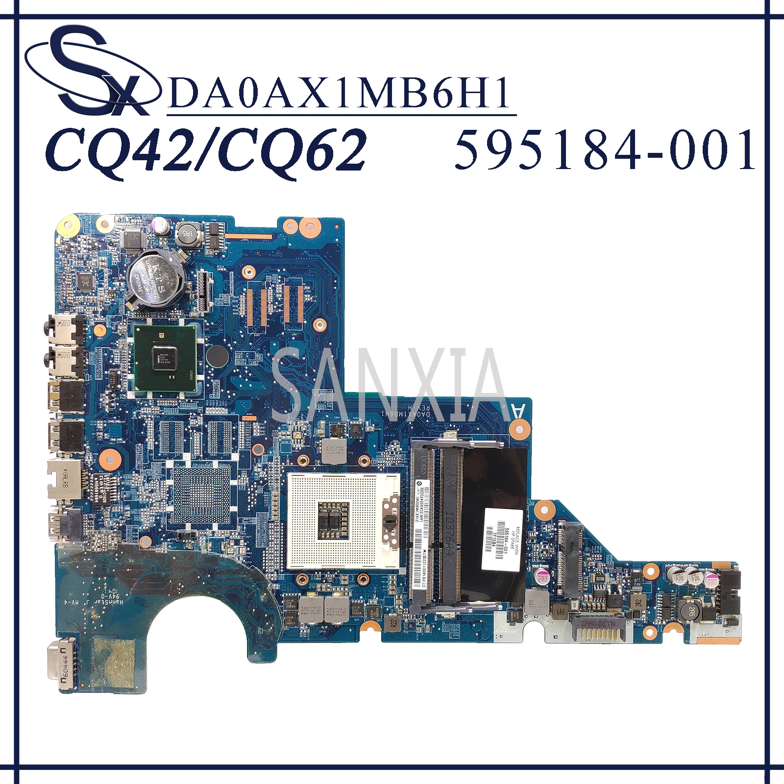 

KEFU DA0AX1MB6H1 Laptop motherboard for HP Pavilion CQ42 CQ62 G42 G62 original mainboard HM55 595184-001