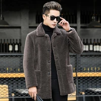 2021 new men autumn winter faux fleece fur fluffy jackets male oversized warm fashion outwear long sleeve windbreaker