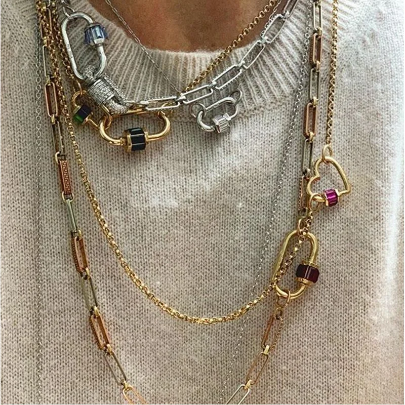 Модные застежки на спирали для изготовления ювелирных изделий овальное ожерелье