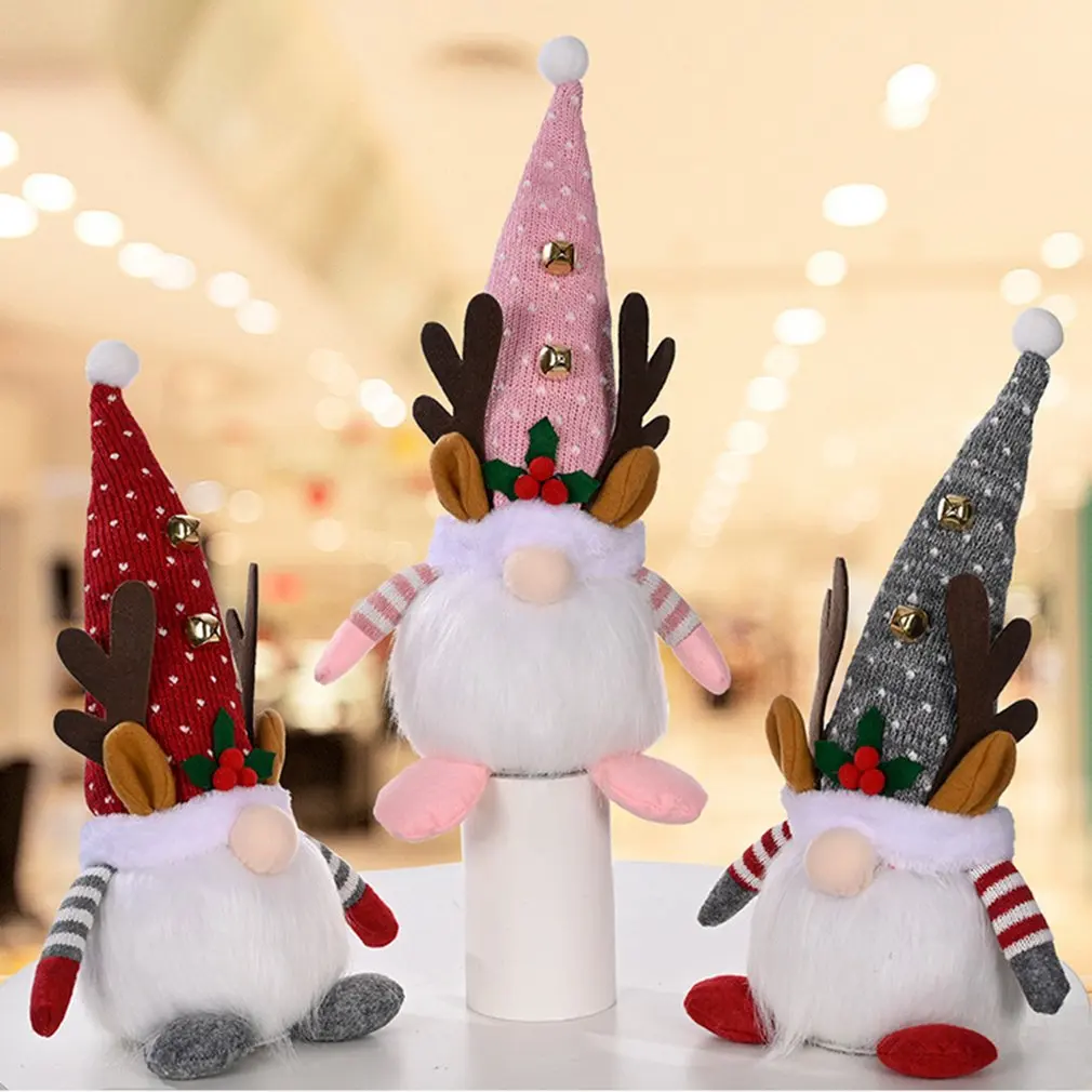 

Christmas Faceless Doll Home Room Luminous Rudolph Doll Decoration Home Christmas Plush Gnome Pendant Decoration