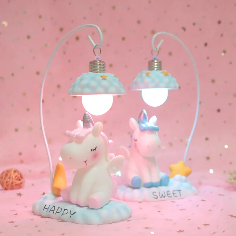 Unicorn Night Light for Children Kid Girl Boy Bedroom Bedside Table Lamp Cute Cartoon LED Lighting Decoration | Лампы и освещение