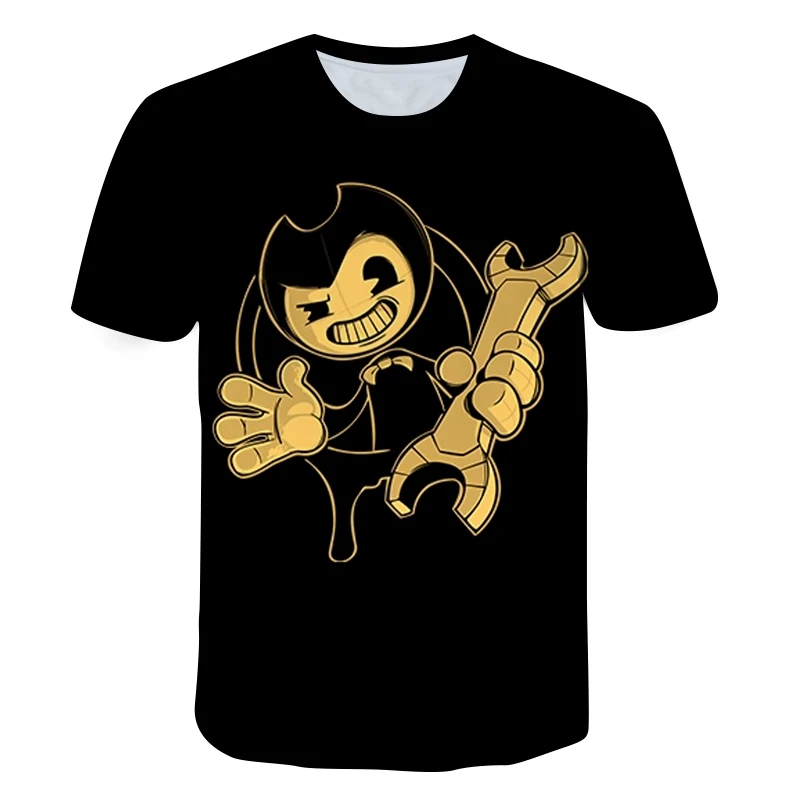 

Bendy Print T Shirt For Girls Kawaii Cartoon Kids Clothes Boys Summer Short Sleeve Tops Fashion Unisex Children T shirts 4T-14T