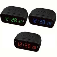 portable radio digital alarm clock led electronic display bedside clock temperature function home decor clock practical