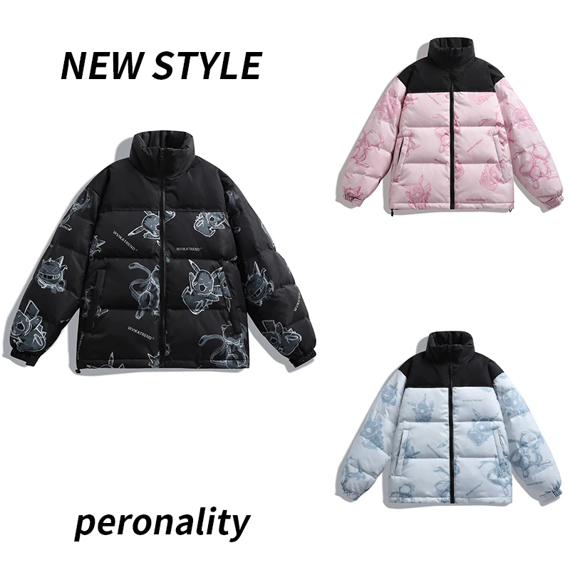 

2021 зимняя женская и мужская пуховая куртка, теплая парная одежда, пальто, утепленная мужская верхняя одежда, свободная теплая ветрозащитная...