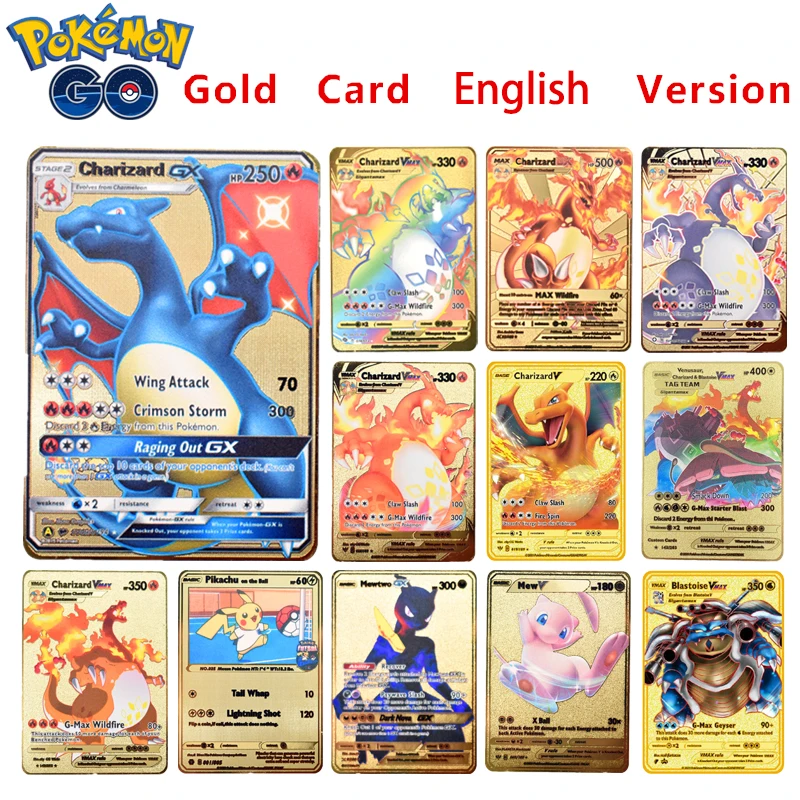 

Версия на английском языке, карты памяти Pokemon, ярлык, команда EX, игровая битва, металлическая Версия, коллекция детских игрушек, подарок, игру...
