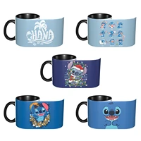 stitch 11 oz ceramic coffee mug with handle tea cup for cocoa milk cereal drinks mug
