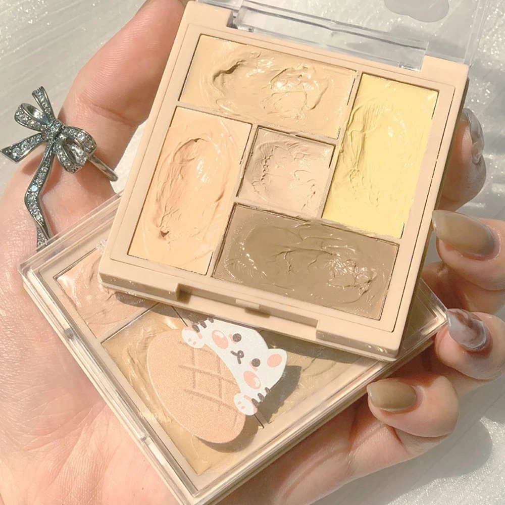 

Палетка консилеров для макияжа, пятицветный корректирующий крем с полным покрытием, стойкий цвет лица, от акне, увлажняющий крем для пятен