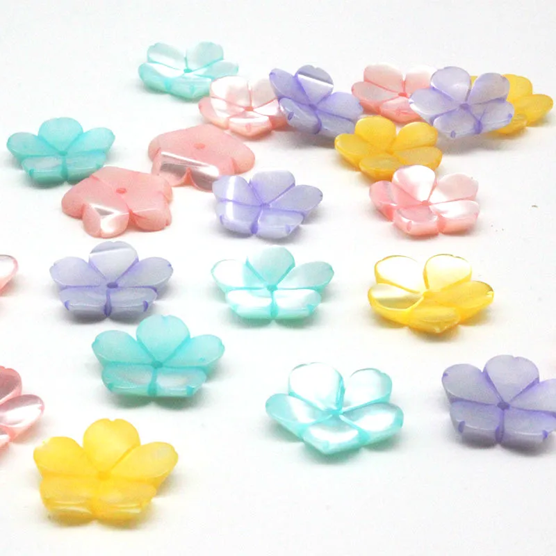 5 шт./пакет натуральная перламутровая окрашенная чаша с пятью лепестками для