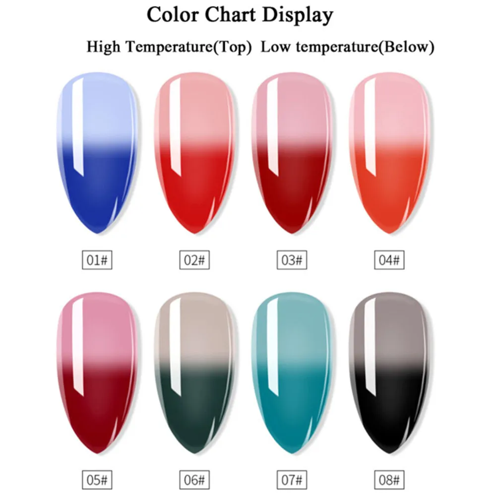 8 цветов 3 слойный температурный изменяющий цвет строительный гель для полировки