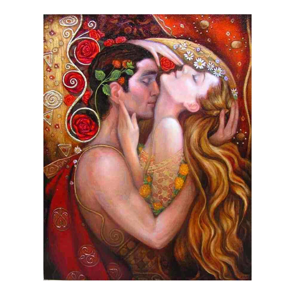 Интимная картина для влюбленных DIY Строительные наборы на холсте акриловая