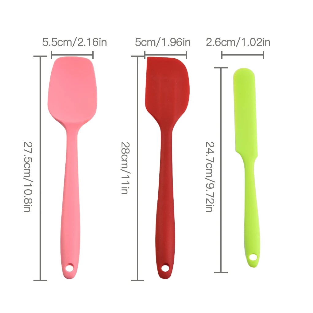 

6pcs Silicone Spatulas Set Heat-Resistant Cake Cream Scraper Brush Kitchen Utensil for Baking Mixing Stirring