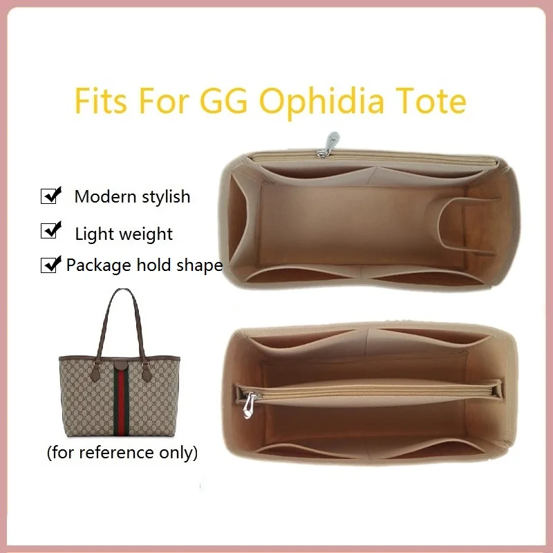 

Fits For GG Ophidia Tote Felt Cloth Insert Bag Organizer Makeup Handbag Organizer Travel Inner Cosmetic Mommy Bags