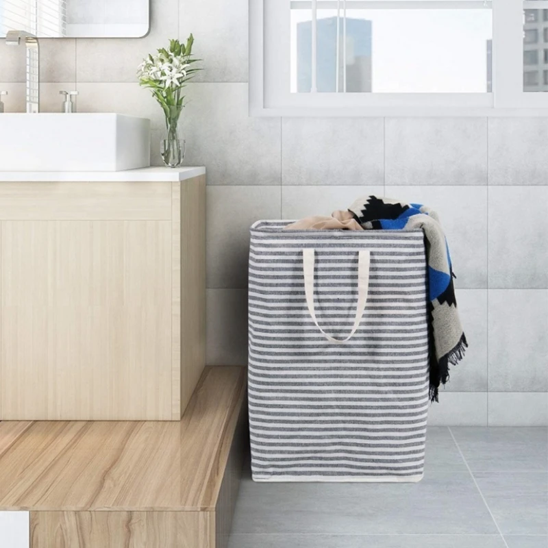 

Laundry Baskets with Firm Handles Not Easy to Break Convenient to Carry PEVA Waterproof Coating Inside Keep Clean Dry