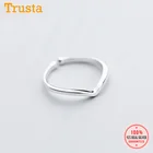 Женское кольцо TrustDavis V-образной формы, открытое модное ювелирное изделие, чистое 100% Стерлинговое Серебро 925 пробы, кольца на палец, лучший подарок DS435