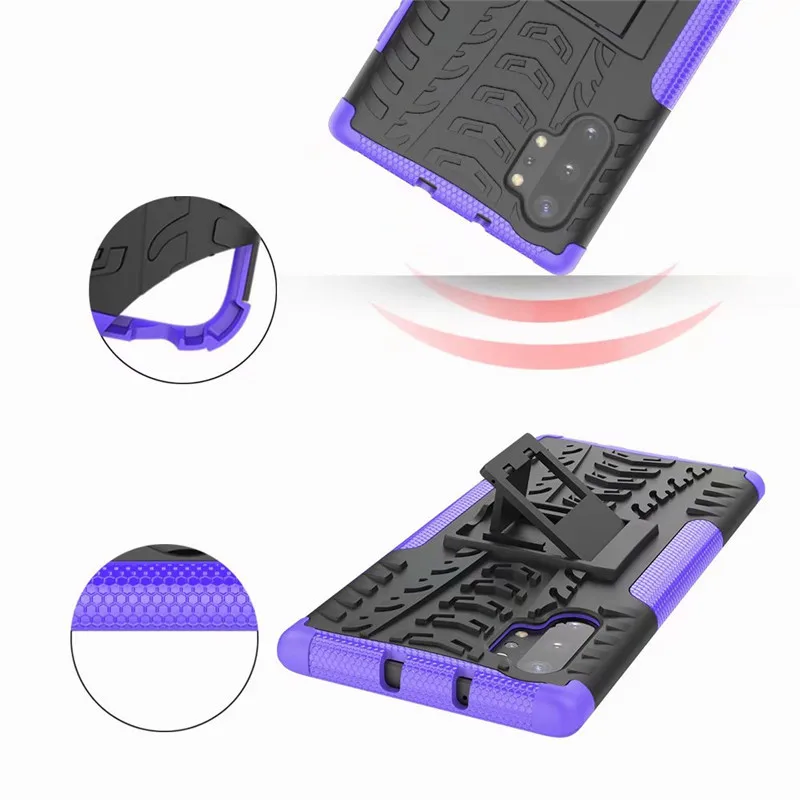 Note10 Plus Case For Samsung Galaxy Note 10 Back Cover PC TPU Silicon Stand Armor Heavy Rugged Celulars Fundas Coque |