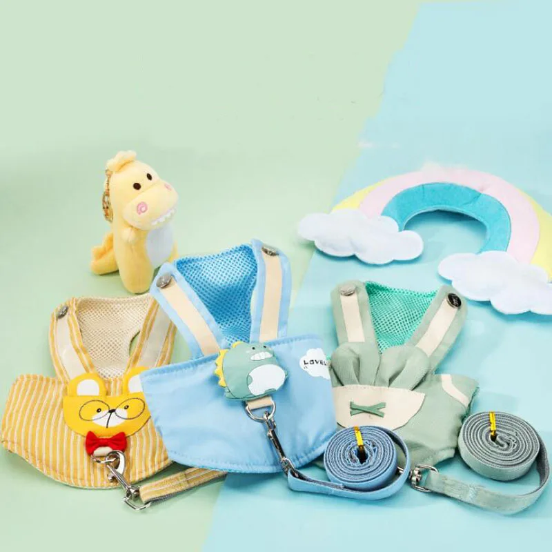 

Жилетка и поводок для маленьких собак и кошек, Воздухопроницаемый Сетчатый ошейник, аксессуары для собак