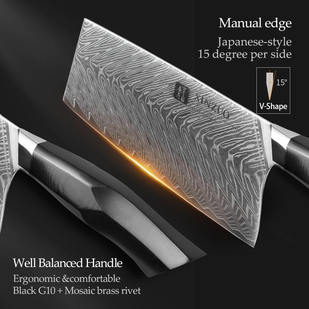 Нож мясника 7 3 дюйма из дамасской стали 67 слоев | Кухонные ножи