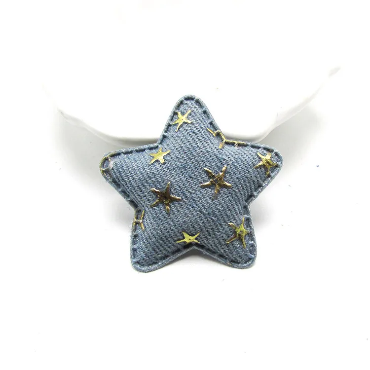 Star-gray 12 шт. блестящая джинсовая Звезда Сердце в форме Микки палочка мягкие аппликации для детский зажим для волос шляпа Декор Орнамент и аксессуары для одежды - Цвет: Star-gray